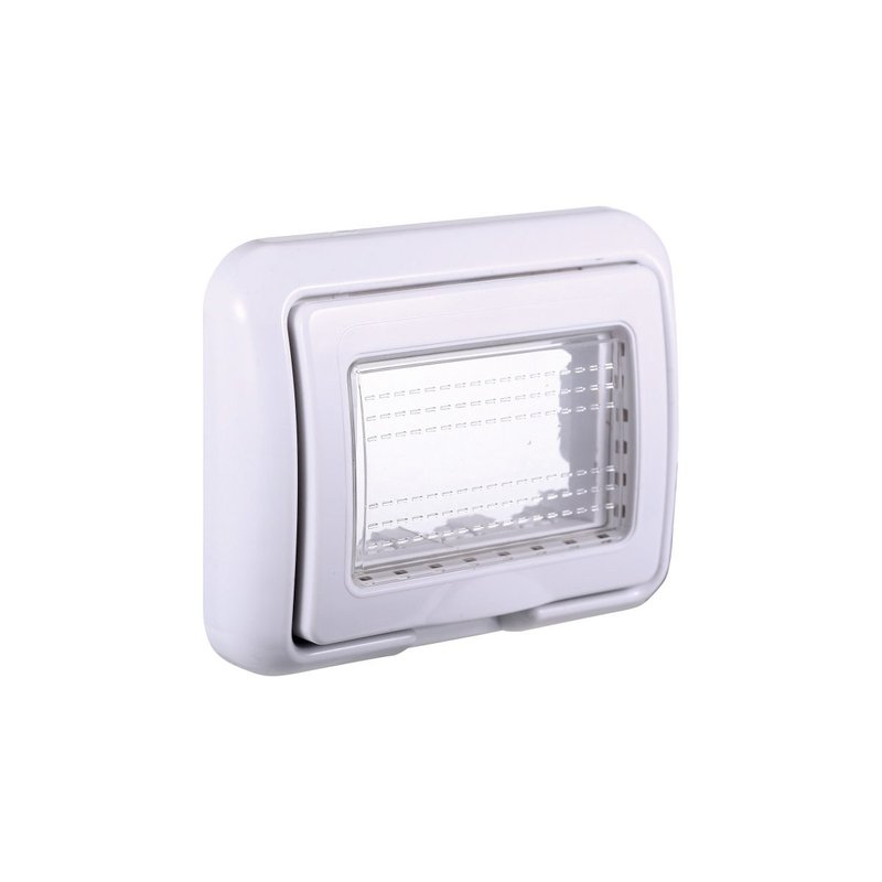 [BLB2703] Placca con Coperchio Supporto Stango Idrobox IP55 Bianco 3 Posti 503 Compatibile Con Bticino Living Light