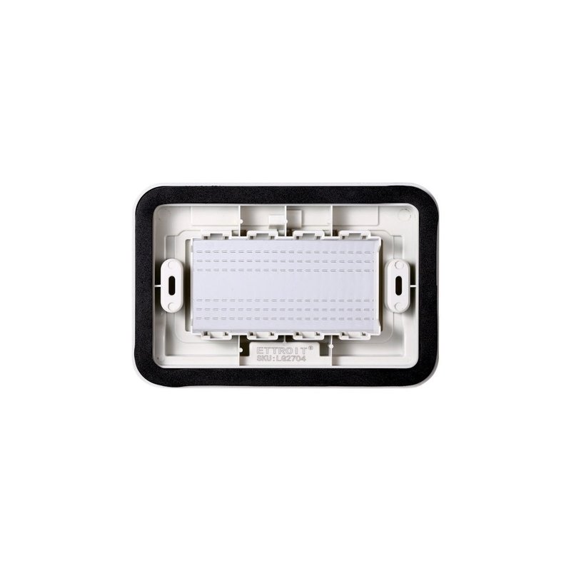 [BLG2704] Placca con Coperchio Supporto Stango Idrobox IP55 Grigio 4 Posti 504 Compatibile Con Bticino Living Tech