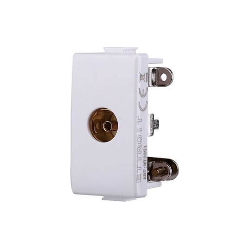 [MT2251] Connettore Presa TV Terminale Femmina Colore Bianco Compatibile Con Bticino Matix