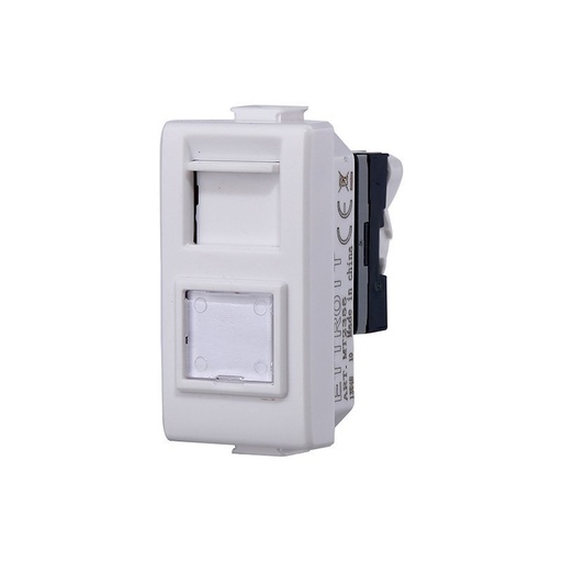 [MT2355] ETTROIT Connettore Rete Presa Dati RJ45 CAT5E Colore Bianco Compatibile Con Bticino Matix