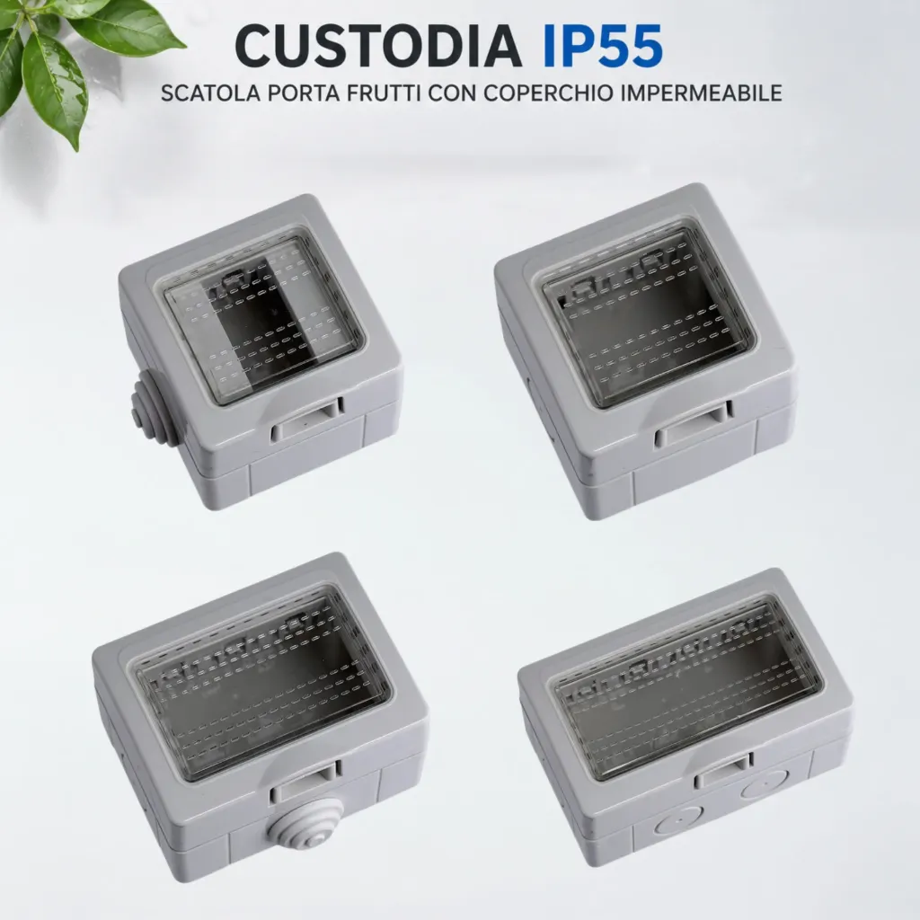 Custodia IP55 Scatola Porta Frutti Con Coperchio Impermeabile Stagno 502 503 504 Compatibile Con Bticino Matix