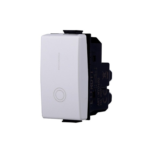 [MT0402] ETTROIT Interruttore 16A Bipolare 0-1 Colore Bianco Compatibile Con Bticino Matix