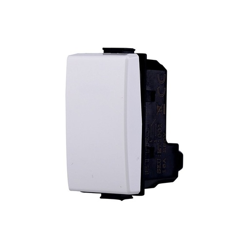 [MT0401] ETTROIT Interruttore 1P 16A Unipolare Colore Bianco Compatibile Con Bticino Matix