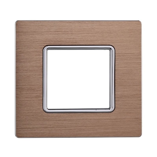 [MT86211] ETTROIT Placca In Alluminio Serie Solar 2P Colore Oro Compatibile Con Bticino Matix