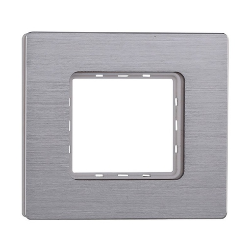 [MT86217] ETTROIT Placca In Alluminio Serie Solar 2P Colore Silver Lucido Compatibile Con Bticino Matix