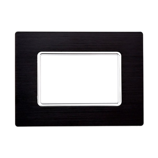 [MT86302] ETTROIT Placca In Alluminio Serie Solar 3P Colore Nero Compatibile Con Bticino Matix