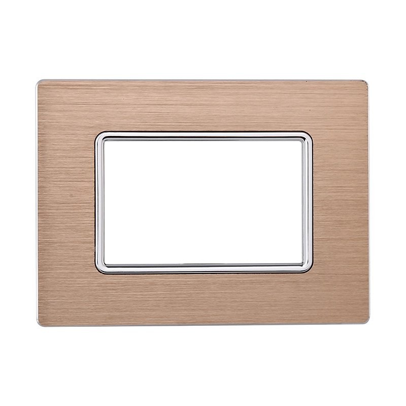 Placca In Alluminio Serie Solar 3P Colore Oro Compatibile Con Bticino Matix