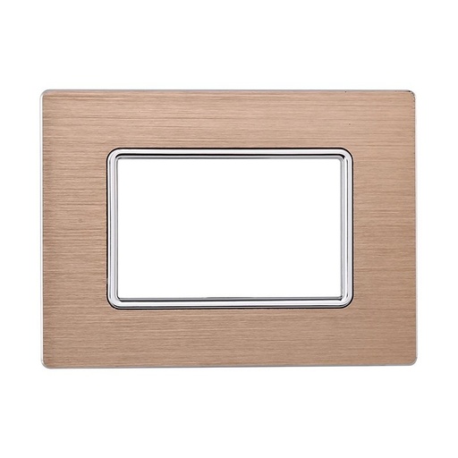 [MT86311] ETTROIT Placca In Alluminio Serie Solar 3P Colore Oro Compatibile Con Bticino Matix