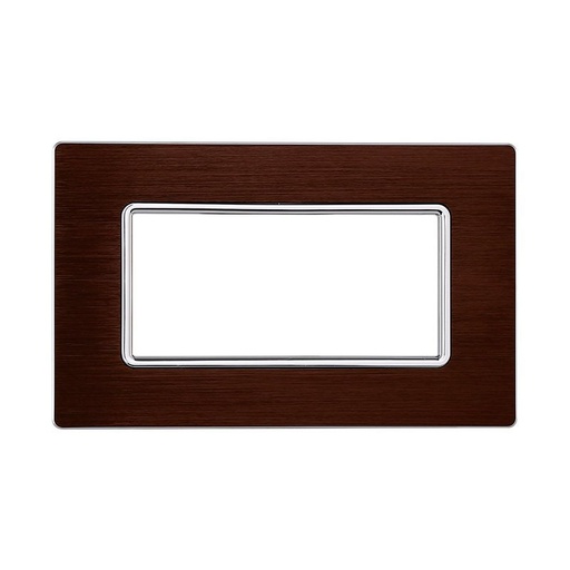 [MT86410] ETTROIT Placca In Alluminio Serie Solar 4P Colore Bronzo Compatibile Con Bticino Matix