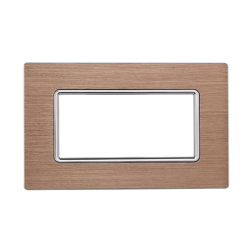 [MT86411] ETTROIT Placca In Alluminio Serie Solar 4P Colore Oro Compatibile Con Bticino Matix