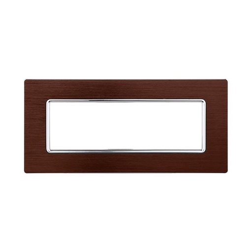 [MT86610] ETTROIT Placca In Alluminio Serie Solar 6P Colore Bronzo Compatibile Con Bticino Matix