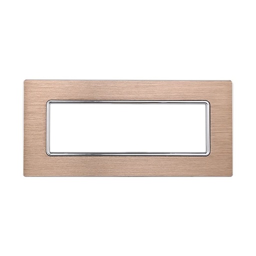 [MT86611] ETTROIT Placca In Alluminio Serie Solar 6P Colore Oro Compatibile Con Bticino Matix