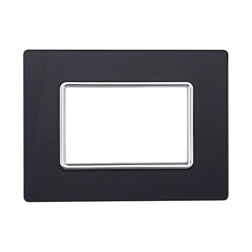 [MT84310] ETTROIT Placca In Vetro Serie Solar 3P Colore Acciaio Scuro Compatibile Con Bticino Matix