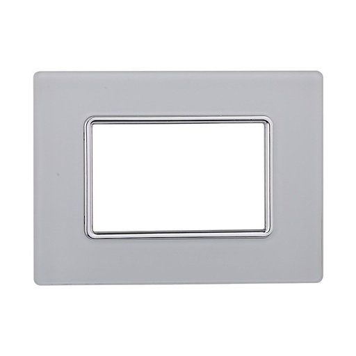 [MT84301] ETTROIT Placca In Vetro Serie Solar 3P Colore Bianco Compatibile Con Bticino Matix