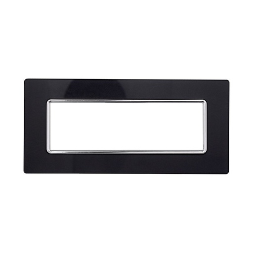 [MT84610] ETTROIT Placca In Vetro Serie Solar 6P Colore Acciaio Scuro Compatibile Con Bticino Matix