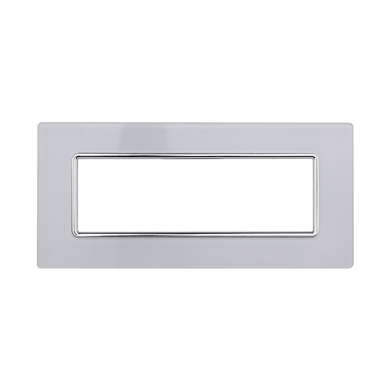 Placca In Vetro ETTROIT Serie Solar 6 Posti/Moduli 506 Compatibile Con Bticino Matix, 5 Colori Disponibili