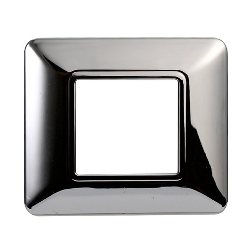 [MT83213] ETTROIT Placca Plastica Serie Solar 2P Colore Cromato Lucido Compatibile Con Bticino Matix