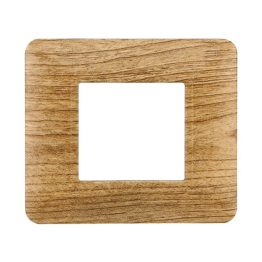 [MT83205] ETTROIT Placca Plastica Serie Solar 2P Colore Legno Scuro Compatibile Con Bticino Matix