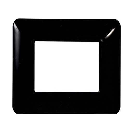 [MT83202] ETTROIT Placca Plastica Serie Solar 2P Colore Nero Compatibile Con Bticino Matix