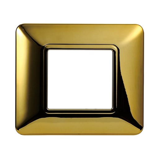 [MT83212] ETTROIT Placca Plastica Serie Solar 2P Colore Oro Lucido Compatibile Con Bticino Matix