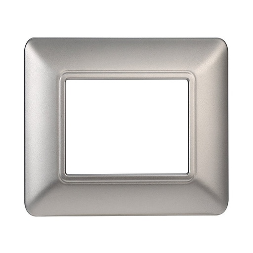 [MT83206] ETTROIT Placca Plastica Serie Solar 2P Colore Silver Compatibile Con Bticino Matix