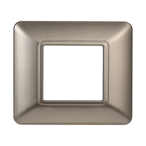[MT83208] ETTROIT Placca Plastica Serie Solar 2P Colore Titanio Compatibile Con Bticino Matix
