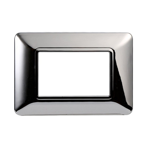[MT83313] ETTROIT Placca Plastica Serie Solar 3P Colore Cromato Lucido Compatibile Con Bticino Matix