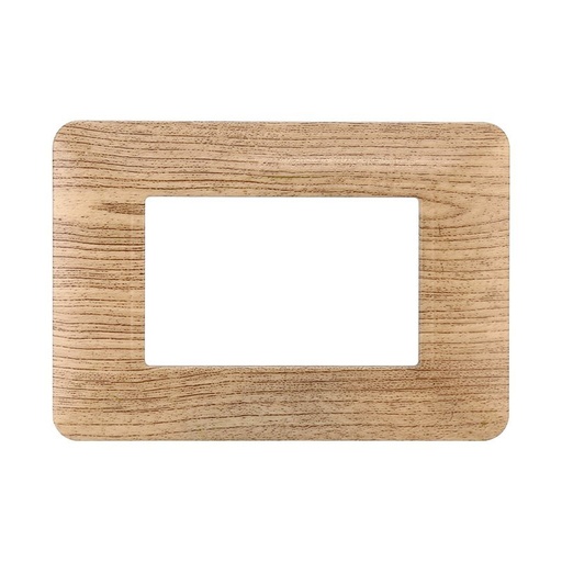 [MT83304] ETTROIT Placca Plastica Serie Solar 3P Colore Legno Chiaro Compatibile Con Bticino Matix