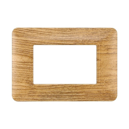 [MT83305] ETTROIT Placca Plastica Serie Solar 3P Colore Legno Scuro Compatibile Con Bticino Matix