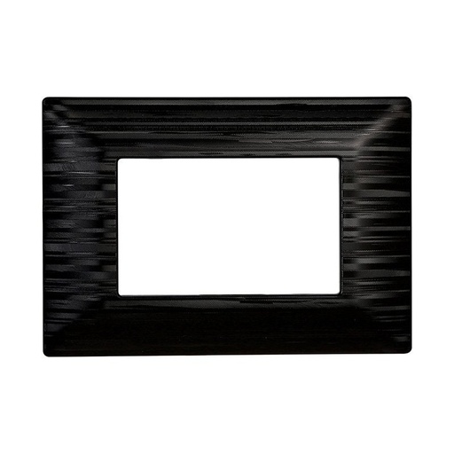 [MT85314] ETTROIT Placca Plastica Serie Solar 3P Colore Nero Satinato Compatibile Con Bticino Matix