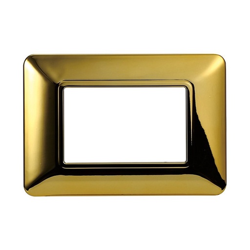[MT83312] ETTROIT Placca Plastica Serie Solar 3P Colore Oro Lucido Compatibile Con Bticino Matix
