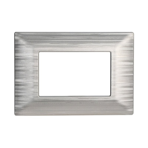 [MT85315] ETTROIT Placca Plastica Serie Solar 3P Colore Silver Satinato Compatibile Con Bticino Matix