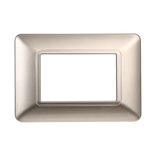 [MT83308] ETTROIT Placca Plastica Serie Solar 3P Colore Titanio Compatibile Con Bticino Matix