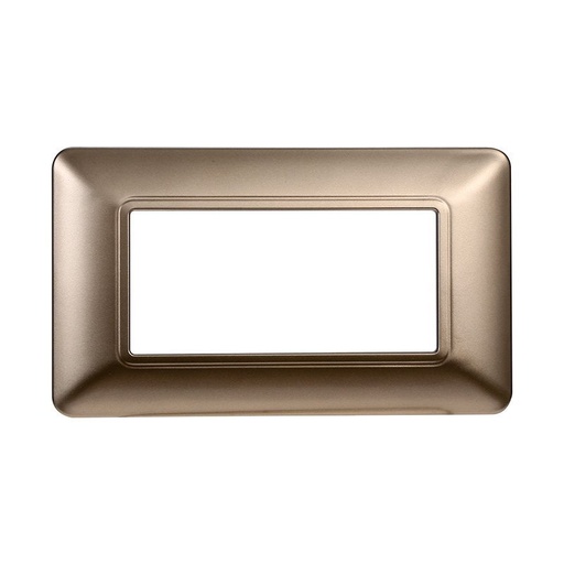 [MT83410] ETTROIT Placca Plastica Serie Solar 4P Colore Bronzo Compatibile Con Bticino Matix