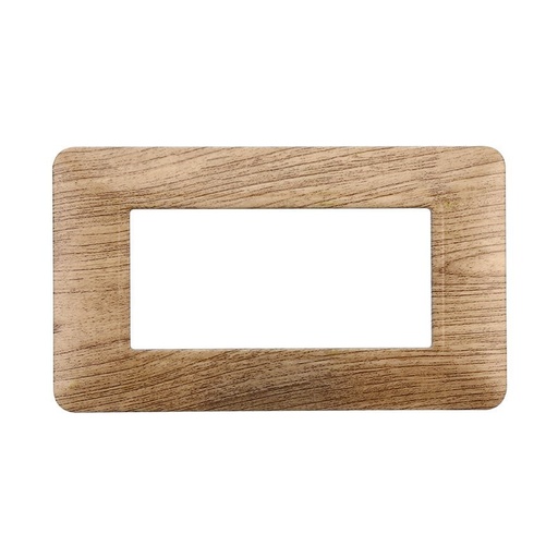 [MT83404] ETTROIT Placca Plastica Serie Solar 4P Colore Legno Chiaro Compatibile Con Bticino Matix