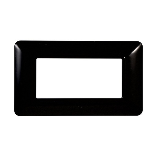[MT83402] ETTROIT Placca Plastica Serie Solar 4P Colore Nero Compatibile Con Bticino Matix