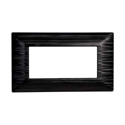 [MT85414] ETTROIT Placca Plastica Serie Solar 4P Colore Nero Satinato Compatibile Con Bticino Matix