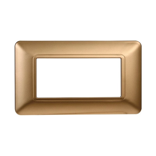 [MT83411] ETTROIT Placca Plastica Serie Solar 4P Colore Oro Compatibile Con Bticino Matix