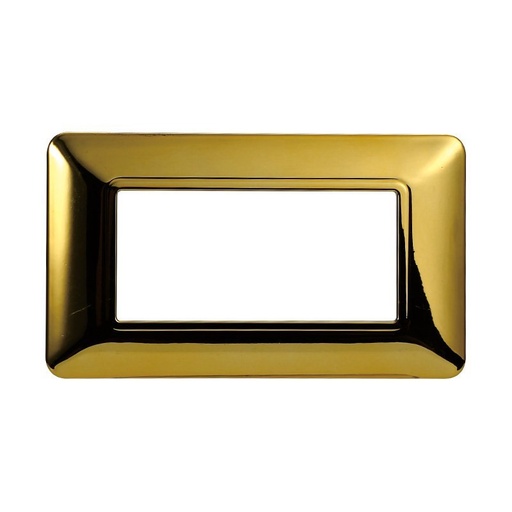 [MT83412] ETTROIT Placca Plastica Serie Solar 4P Colore Oro Lucido Compatibile Con Bticino Matix