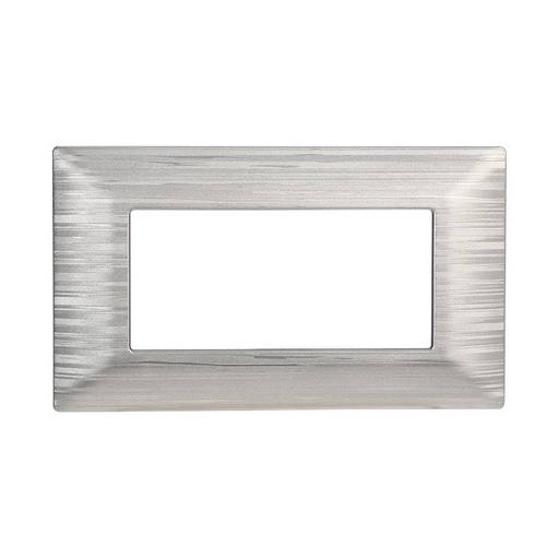 [MT85415] ETTROIT Placca Plastica Serie Solar 4P Colore Silver Satinato Compatibile Con Bticino Matix