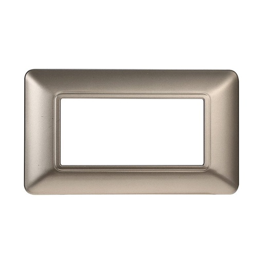 [MT83408] ETTROIT Placca Plastica Serie Solar 4P Colore Titanio Compatibile Con Bticino Matix