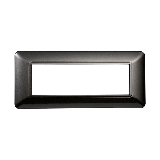 [MT83607] ETTROIT Placca Plastica Serie Solar 6P Colore Acciaio Scuro Compatibile Con Bticino Matix