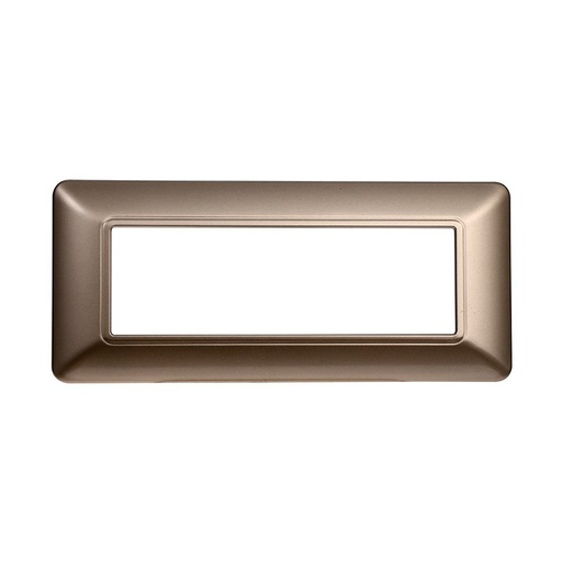 [MT83610] ETTROIT Placca Plastica Serie Solar 6P Colore Bronzo Compatibile Con Bticino Matix