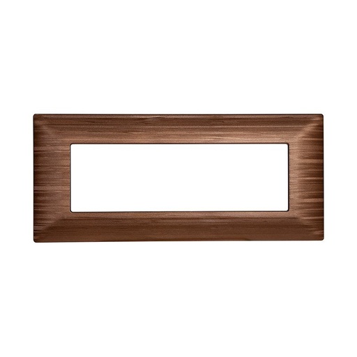 [MT85610] ETTROIT Placca Plastica Serie Solar 6P Colore Bronzo Satinato Compatibile Con Bticino Matix