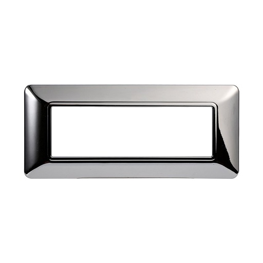 [MT83613] ETTROIT Placca Plastica Serie Solar 6P Colore Cromato Lucido Compatibile Con Bticino Matix