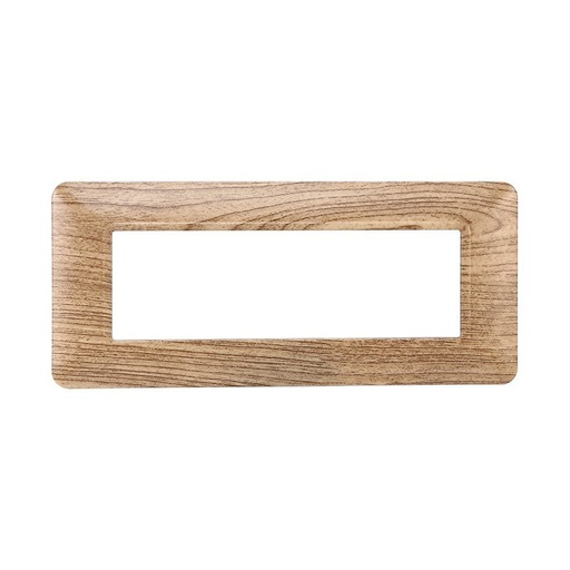 [MT83604] ETTROIT Placca Plastica Serie Solar 6P Colore Legno Chiaro Compatibile Con Bticino Matix