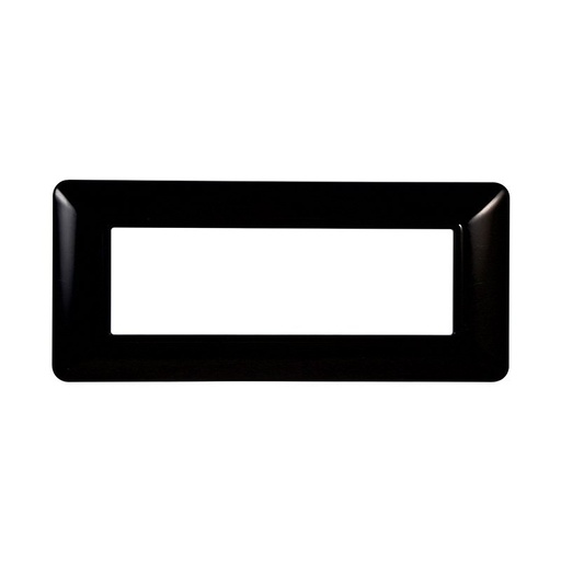 [MT83602] ETTROIT Placca Plastica Serie Solar 6P Colore Nero Compatibile Con Bticino Matix