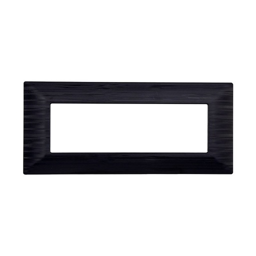 [MT85614] ETTROIT Placca Plastica Serie Solar 6P Colore Nero Satinato Compatibile Con Bticino Matix