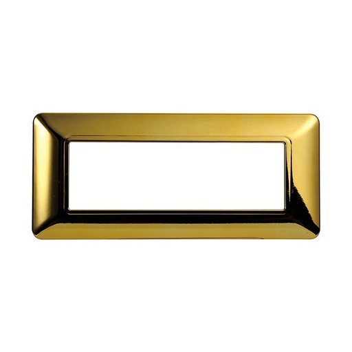 [MT83612] ETTROIT Placca Plastica Serie Solar 6P Colore Oro Lucido Compatibile Con Bticino Matix