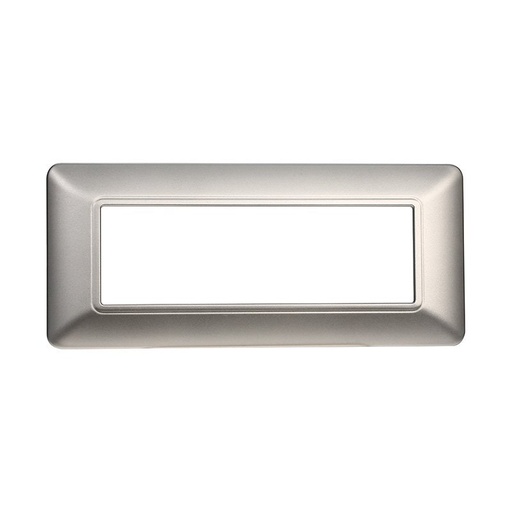 [MT83606] ETTROIT Placca Plastica Serie Solar 6P Colore Silver Compatibile Con Bticino Matix
